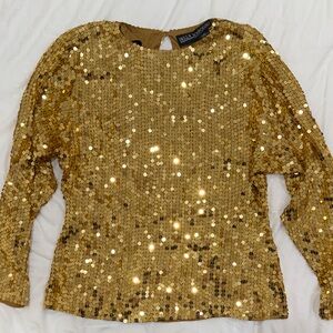 Gold Sequin Women's Top